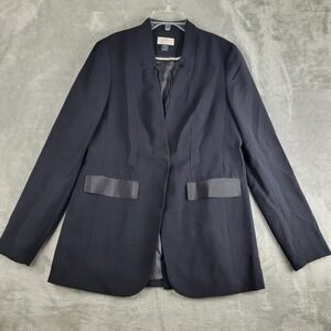 Anthropologie Jacket Women 8 Black The Essential Boyfriend Blazer Minimal Office